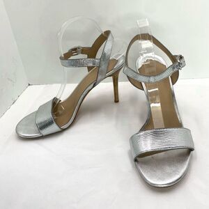 Lauren Ralph Lauren Gwen Metallic Silver Lizard-Embossed Heels Stiletto Women’s